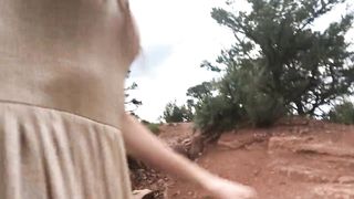 Desperate To Piss While Hiking! - freckledRED