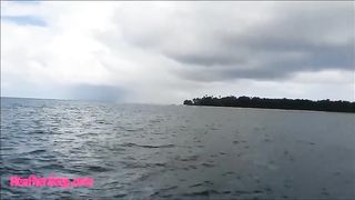 Heather deep go out on the boat and walk in the deep jungle gives a fast