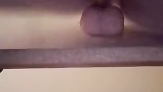 Unexperienced wifey shagging yam-sized fake penis while deep-throating shaft