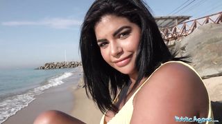 Public Agent A Sightless tryst for Latina with good-sized innate boobies