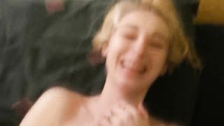 Homemade Poke and Facial Cumshot for Horny 19 Yr Senior Mega-Slut