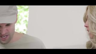 Splendid towheaded sweetheart greets her hero home