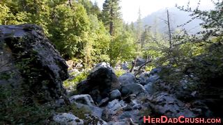 Teenager daughter-in-law outside deepthroats shlong