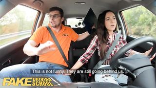 Faux Driving College Super-Steamy learner Kristy Ebony porked rear end fashion