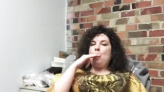 Jacking Educator alone in Office Degustating herself till she Spunks.