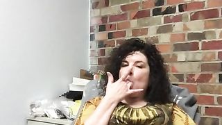 Jacking Educator alone in Office Degustating herself till she Spunks.