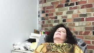 Jacking Educator alone in Office Degustating herself till she Spunks.