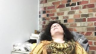 Jacking Educator alone in Office Degustating herself till she Spunks.