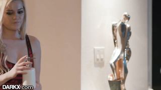 DarkX Smallish Teenie Gropes My BIG BLACK COCK