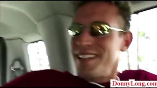 Donny Lengthy wrecks teenie snatch in back of camper and gives sneaky half internal ejaculation