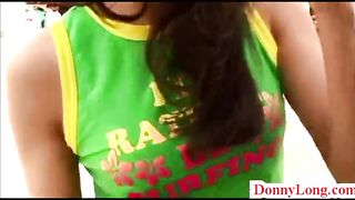 Donny Lengthy wrecks teenie snatch in back of camper and gives sneaky half internal ejaculation