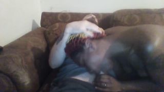 Black Goddess slow gargles and deep-mouths all for an Oral Job Internal Cumshot