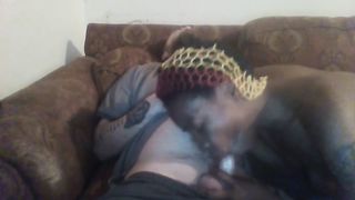 Black Goddess slow gargles and deep-mouths all for an Oral Job Internal Cumshot