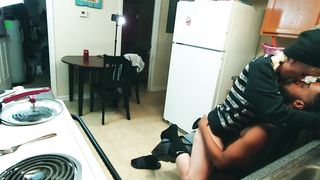 Cooking smoking amd tearing up in the kitchen