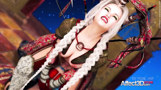 Fantasy heroes having futanari threesome sex