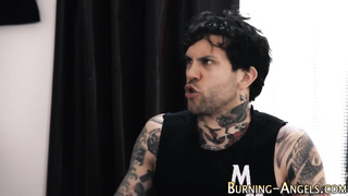 Huge-Chested punk boob plumbing and railing