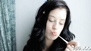 Jiggly russian female lollypop pummels adorably