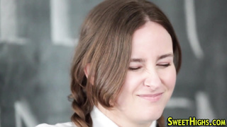 Whorey schoolgirl throating sausage