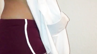 Indian dame unclothe in front of her beau