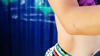 Hidden Cam at the suntanned teenage in the beach cabin