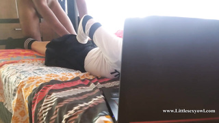 Unexperienced woman loves to get porked from the back, by a dark-hued fellow, instead of probing