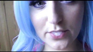 Blue-haired dame makes a beautiful bj. Dt by PLUS-SIZE teenie