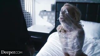 Slender platinum-blonde lady with lil, all-natural bra-stuffers, Kenzie Reeves penetrated a married guy until she came