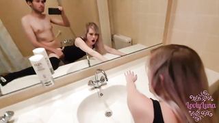 Super-Cute light-haired chick is providing a suck off to a random fellow and getting nailed highly rock-hard
