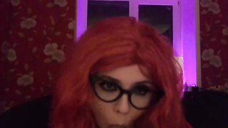 Crimson haired sausage teaser is providing a oral to a homie, in a POINT OF VIEW fashion