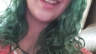 Girl with green hair