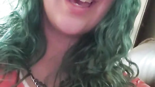 Girl with green hair