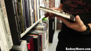 Sex-Positive librarian is permanently inhaling rods while at work and all men like it a bunch