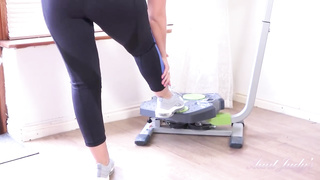 Mischievous mature nymph commenced with a exercise routine and concluded up draining, bellowing and spunking