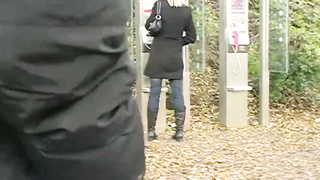 Promiscuous blondie mature was dressed in only ebony tights while she was getting nailed in the donk