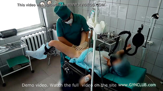 Gynecological examination on op table