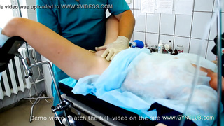 Gynecological examination on op table