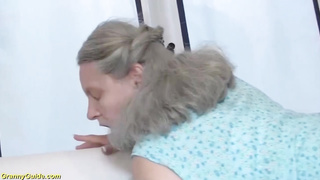 Trampy grandmother is providing unbelievable oral jobs to studs who are willing to nail her brains out