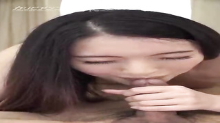 Juicy, Japanese dark haired, Kanna Sakuno deep-throats a rock firm jizz-shotgun in a POINT OF VIEW fashion, for free-for-all