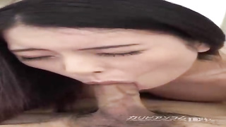 Juicy, Japanese dark haired, Kanna Sakuno deep-throats a rock firm jizz-shotgun in a POINT OF VIEW fashion, for free-for-all
