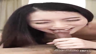Juicy, Japanese dark haired, Kanna Sakuno deep-throats a rock firm jizz-shotgun in a POINT OF VIEW fashion, for free-for-all