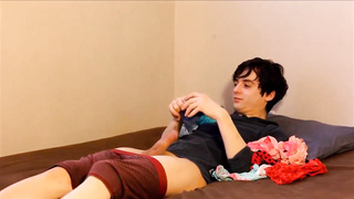 Wild honey witnessed her step- bro wanking off and determined to give him a oral job