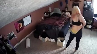 Plump platinum-blonde is having super-hot intercourse with a junior boy, while his gf is out of town