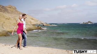 Smoking super-steamy light-haired is getting butt-banged in Mykonos and can not stop yelling from elation