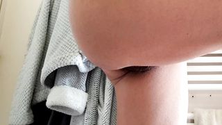 My wifey after douche with pruning close up fur covered vagina