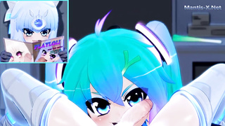 Mantis-X : Futa Cybra x Miku - Face Smash