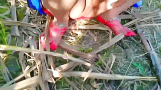 Indian village bhabhi romping outdoor