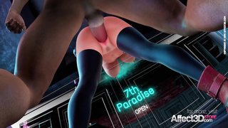 Affect3D - Big tits bartender blacked in a 3d animation