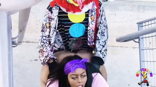 Edible Tee Gets Romped by Gibby The Clown on A Engaged Highway During Rush Hour
