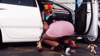 Edible Tee Gets Romped by Gibby The Clown on A Engaged Highway During Rush Hour