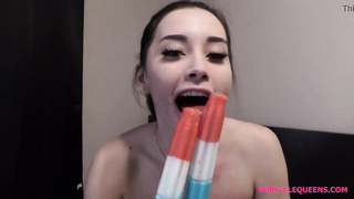 college-aged Yr Older Aria Lee Naked On Sofa Wishing She Had Numerous Weenies To Have Fun With But Only Has Massive Popsicles